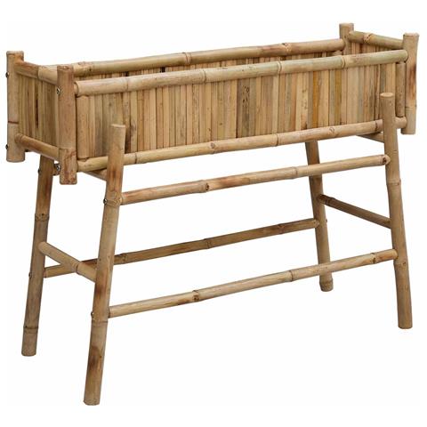Vaso da Giardino con Supporto Naturale 100 x 38 x 74 cm Bambù - Foto 1