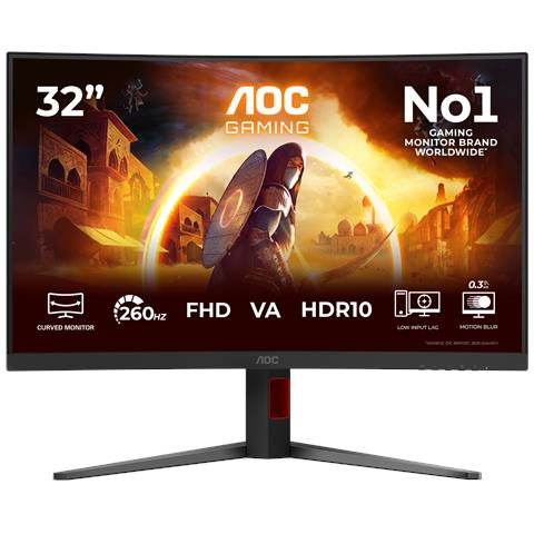G4 C32G4Z Monitor PC 80 cm (31.5") 1920 x 1080 Pixel Full HD LCD Nero, Rosso - Foto 1