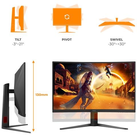 G4 C32G4Z Monitor PC 80 cm (31.5") 1920 x 1080 Pixel Full HD LCD Nero, Rosso - Foto 2