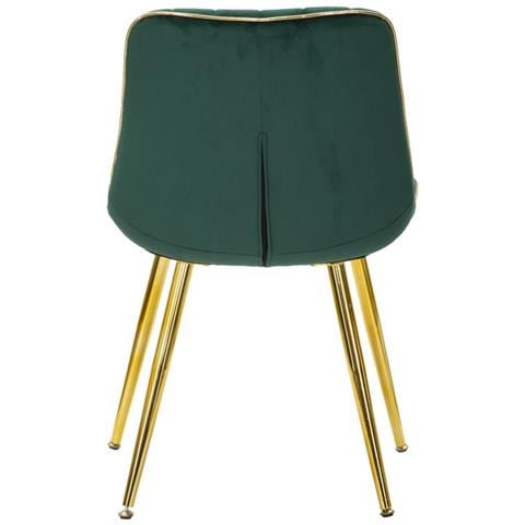 Sedia Paris Verde E Gold In Tessuto Con Gambe Dorate - Set 2 Pezzi - Foto 2