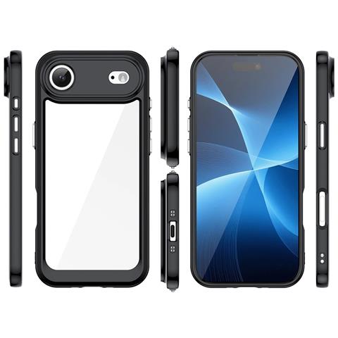 Custodia Nera Trasparente Protettiva Per Iphone 17 Air Outer Space - Foto 2