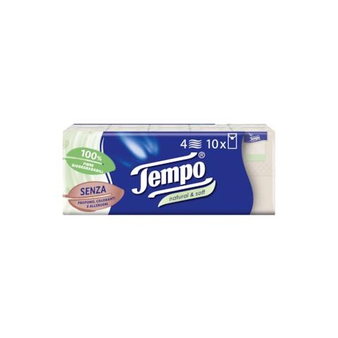 Tempo Natural&Soft Fazzoletti per Naso 10 Pezzi - Foto 1