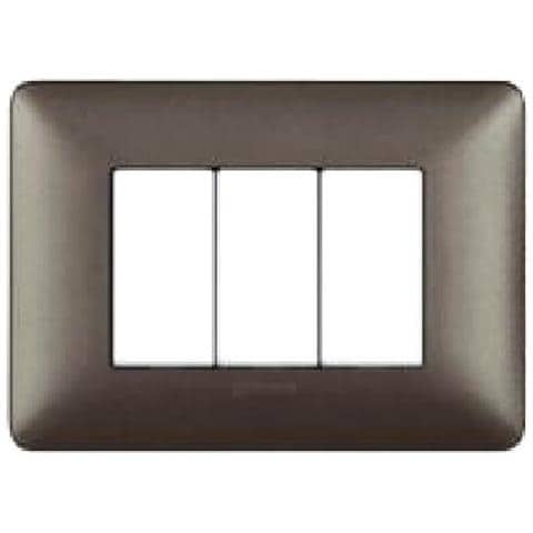 Placca 3 Posti Matix, Tecnopolimero, 120xh. 84 Mm Iron - Foto 2