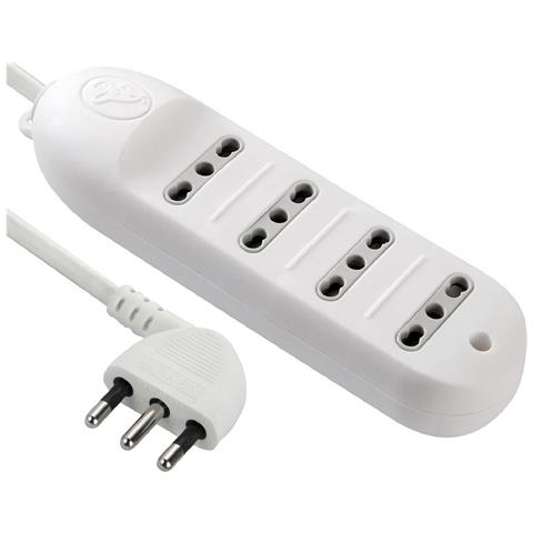 62005 Multipresa 6 posti bivalenti 10/16A - cavo 1,5 mt bianco - Foto 5