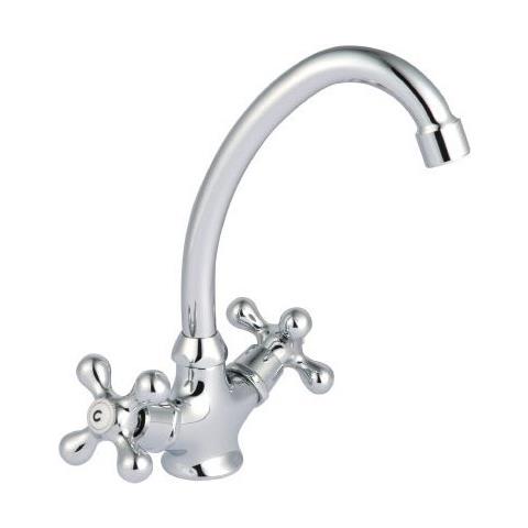 Tradizionale piùdi Croce Testa Cucina Rubinetto Lavandino Mono Tap Ponte Montato - Foto 1