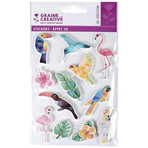12 Adesivi 3d - Uccelli Tropicali 6 Cm - Foto 2