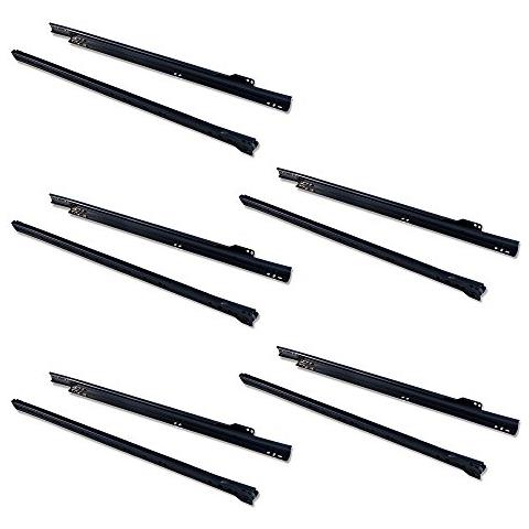 3019714 Guida-binario Con Cuscinetti A Rulli Per Cassetto, Verniciato Nero, 550 Mm, Set Di 5 - Foto 1