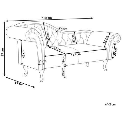 Chaise Longue Per Lato Sinistro In Velluto Rosa Lattes - Foto 15