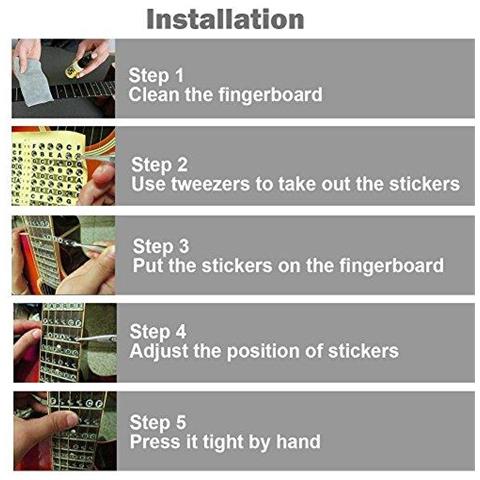 1pc Bass Fretboard Nota Decalcomanie Della Tastiera Tasti Mappa Sticker Per Principianti Come Lingua Straniera Pratica Fit 4 Stringhe Della Chitarra Bassa Multicolore - Foto 4