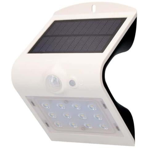 Lampada Da Parete Solare Con Led Sensor 1,5w 220 Lumen 10x14cm - Bianco - Foto 1