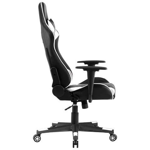 Sedia Da Gioco Agnes, 70x70x125-135 Cm, Ecopelle, Regolabile In Altezza, Bianco E Nero, - Foto 2