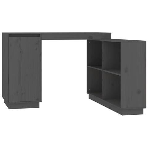 Scrivania Grigia 110x50x75 Cm In Legno Massello Di Pino - Foto 1