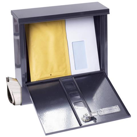 Chance E7005 Cassetta Postale In Acciaio Con Portagiornali, Formato Din A4, Cassetta Della Posta Con Serratura Coperta E Portanome, Antracite - Foto 3
