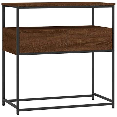 Tavolino Consolle Rovere Marrone 75x40x75cm Legno Multistrato - Foto 1
