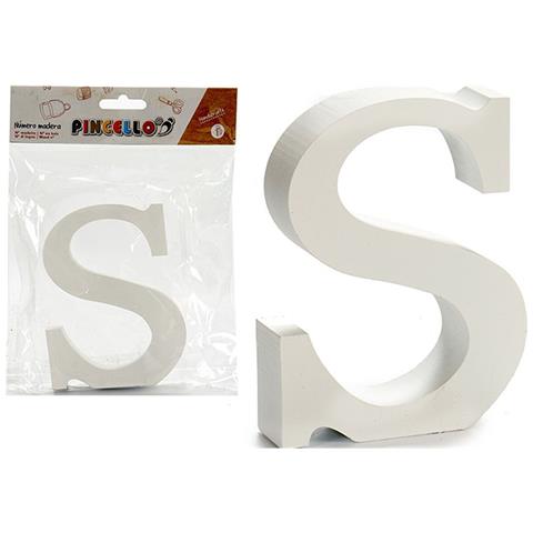 Lettera S Bianco Legno 2 X 16 X 14,5 Cm (24 Unità) - Foto 2