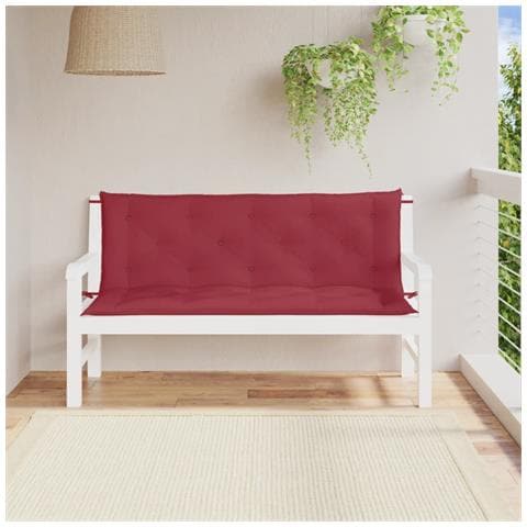 Cuscini Per Panca 2 Pz Rosso Vino 150x50x7 Cm In Tessuto Oxford - Foto 1