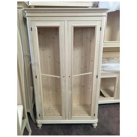 Vetrina Classica 2 Porte In Legno Grezzo L. 111 P. 42 H. 192 - Foto 1