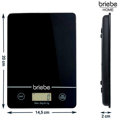 Kw1163 Bilancia Da Cucina Digitale, Alta Precisione 1g, Peso Fino A 5kg, Funzione Tare Nero - Foto 3