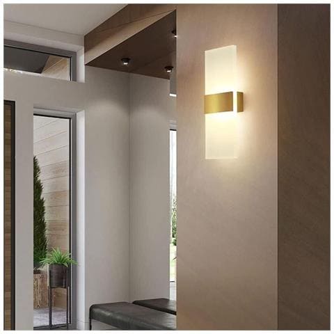 Applique In Vetro 10 W 3 TonalitÀ Luce Bianca Calda Naturale Lampada Bronzo - Foto 1