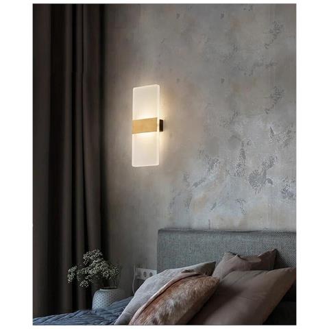 Applique In Vetro 10 W 3 TonalitÀ Luce Bianca Calda Naturale Lampada Bronzo - Foto 2