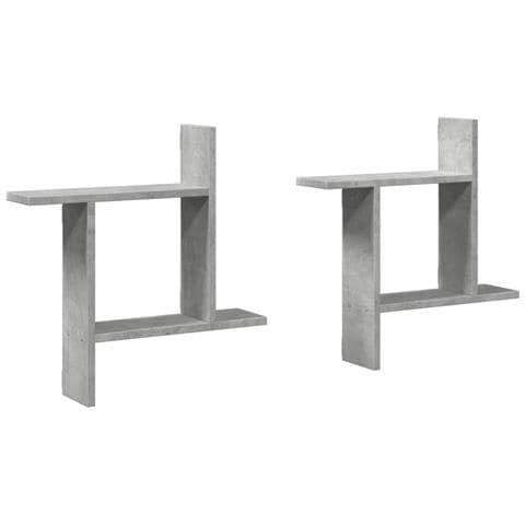 Mensole A Muro 2pz Grigio Cemento 50x12x50 Cm In Truciolato - Foto 2