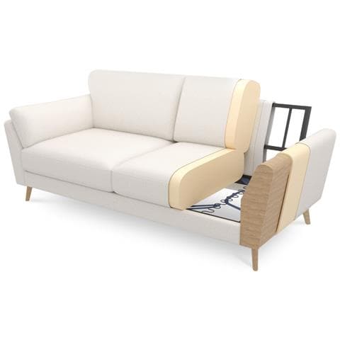 Divano Scandinavo A 3 Posti Maja Loop Bianco - Foto 2