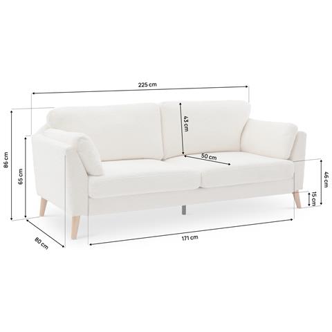 Divano Scandinavo A 3 Posti Maja Loop Bianco - Foto 8