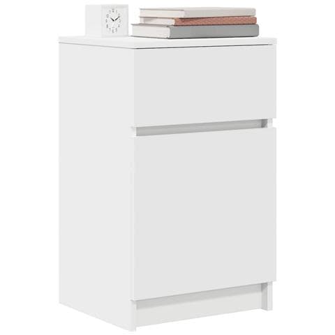 Comodini 2 pz Bianchi 39x35x65 cm in Legno Multistrato - Foto 2