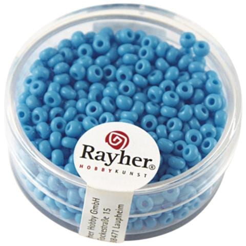 Rayher - 17 Grammi - Perline Rotonde In Vetro Opaco Ø2,6mm - Colore Azzurro - Foto 1
