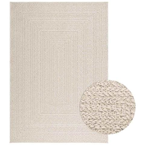Tappeto Zizur Crema 140x200 Cm Aspetto Iuta Interni Ed Esterni - Foto 1