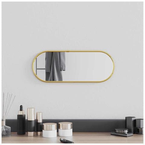 Specchio Da Parete Dorato 40x15 Cm Ovale - Foto 1