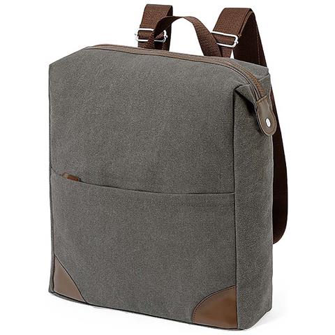 Zaino In Tela Retrò Da 475 G /m². Tasca Imbottita Per Laptop E Tablet. Schienale Imbottito 31x42x13 Cm. Grigio - Foto 1