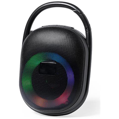 Dam Altoparlante Con Luce Led Multicolore  Bluetooth. Potenza Sonora 5w. Batteria 1.200 Mah 10,2x15,5x5 Cm. Colore Nero - Foto 1