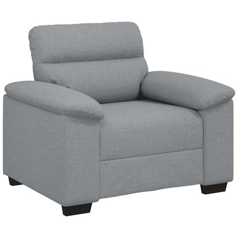 Poltrona Grigio Chiaro 60 cm in Tessuto - Foto 1