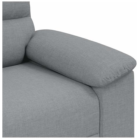 Poltrona Grigio Chiaro 60 cm in Tessuto - Foto 9