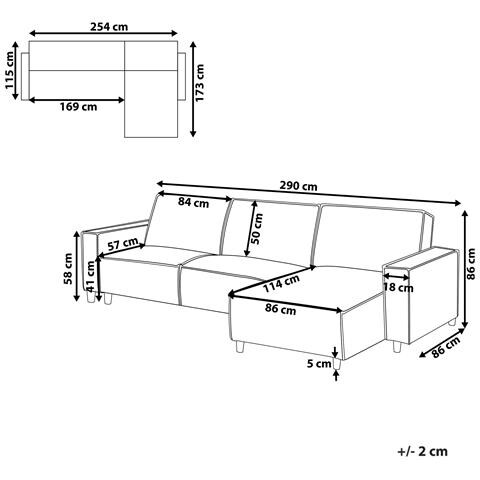 Divano Letto Angolare 3 Posti Romedal Ii Tessuto Verde Scuro Lato Sinistro - Foto 2