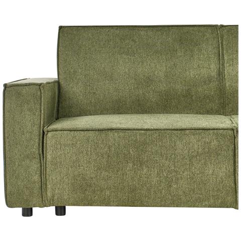 Divano Letto Angolare 3 Posti Romedal Ii Tessuto Verde Scuro Lato Sinistro - Foto 7