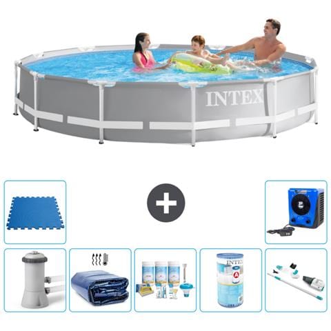 Piscina Fuori Terra - In Giro - 366x76 Cm - Grigio - Include Accessori Coordinati A2155 - Foto 1