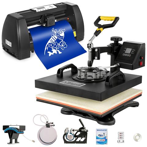 Pressa Di Calore, Taglierina Per Vinile Da 14 Pollici, 38 X 38 Cm Pressa A Caldo 5 In 1 Con Led Digitale, Plotter Da Taglio Professionale Con Schermo Lcd Per Il Trasferimento Su T-shirt - Foto 1