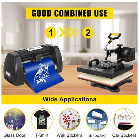 Pressa Di Calore, Taglierina Per Vinile Da 14 Pollici, 38 X 38 Cm Pressa A Caldo 5 In 1 Con Led Digitale, Plotter Da Taglio Professionale Con Schermo Lcd Per Il Trasferimento Su T-shirt - Foto 2