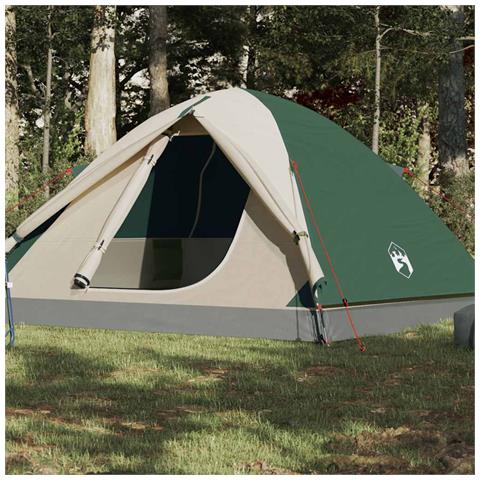 Tenda da Campeggio a Cupola per 6 Persone Verde Impermeabile - Foto 2