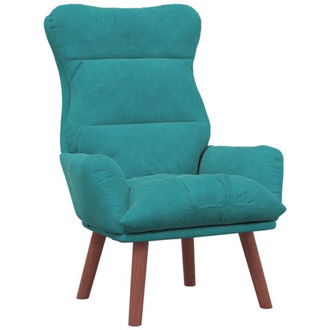 Sedia Relax Turquoise in Velluto - Foto 1