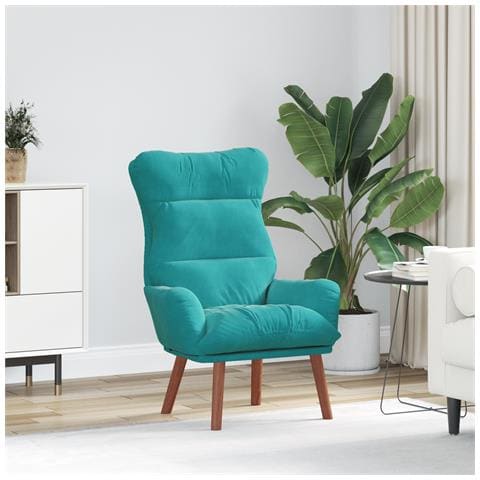 Sedia Relax Turquoise in Velluto - Foto 2