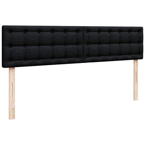 Struttura Letto Pouf con Materassi Nero 200x200 cm in Tessuto - Foto 9