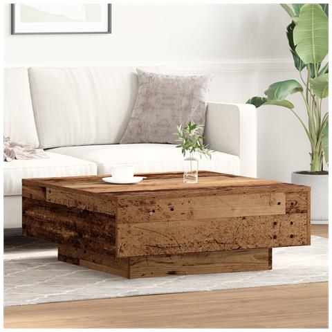 Tavolino da caffè in legno riciclato 80x80x31 cm in legno ingegnerizzato - Foto 2