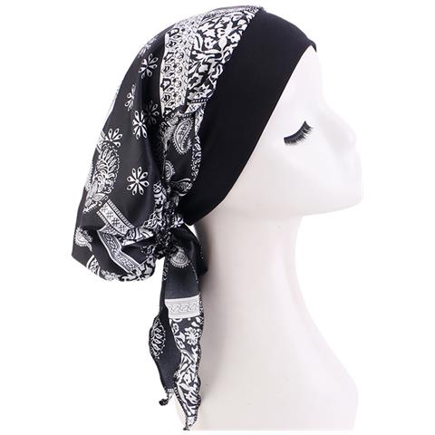 Berretto Chemio In Raso Stampato Con Laccetti - Protezione Confortevole Per La Testa - Foto 1