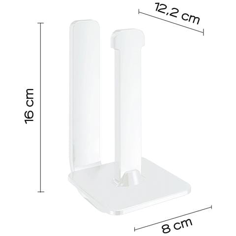 Portarotolo Di Riserva Da Muro In Ottone, Acciaio Inox E Cromall 3224-02 Serie Outline Bianco Opaco - Foto 2