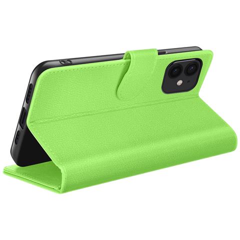 Custodia A Portafoglio Per Iphone 12 Mini Funzione Supporto E Linguetta Magnetica, Verde - Foto 5