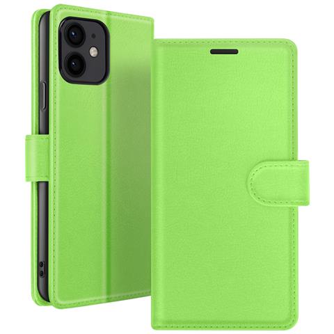 Custodia A Portafoglio Per Iphone 12 Mini Funzione Supporto E Linguetta Magnetica, Verde - Foto 1
