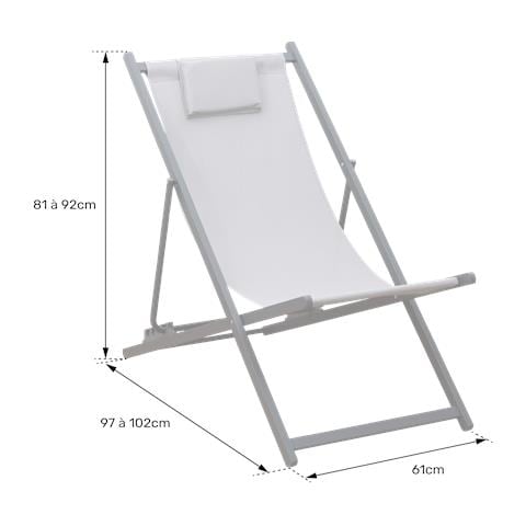 Set Di 2 Sedie Cyprus - Struttura In Textilene Grigio /bianco - Foto 2